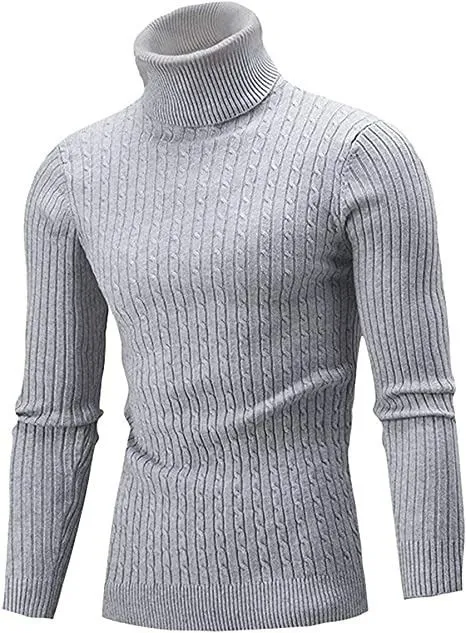 Men's Casual Slim Turtleneck Pullover Sweater