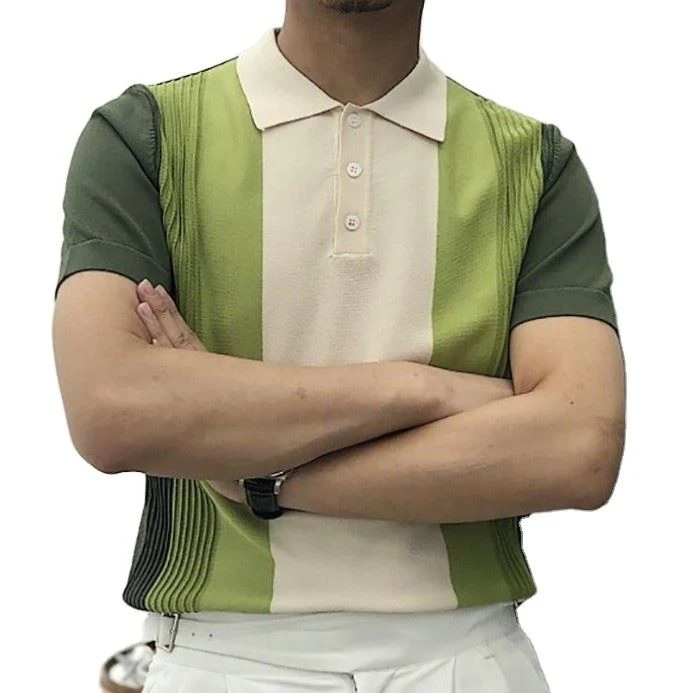 Men's Summer Sweater Polo Collar Knit Cedar Sweater