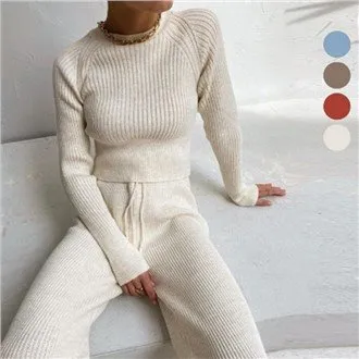 Kvenna Plus Stærð 2 stykki sett peysa